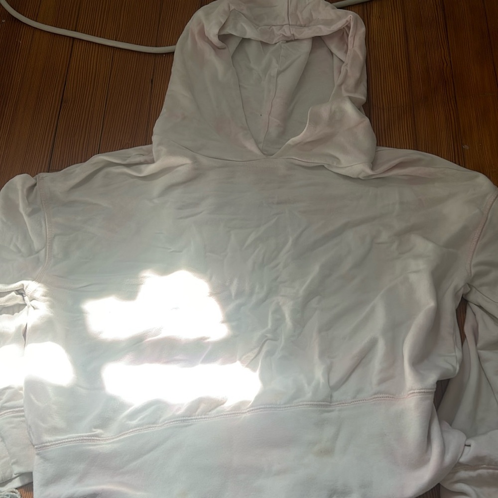 Aerie pink and white cropped hoodie